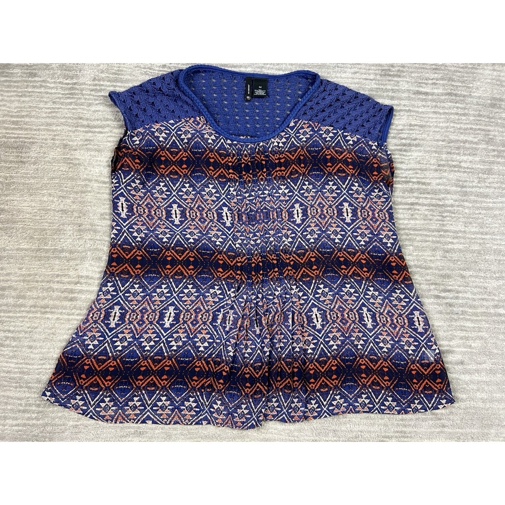 New Directions Top Womens Medium Multicolor Sleeveless Polyester Blend